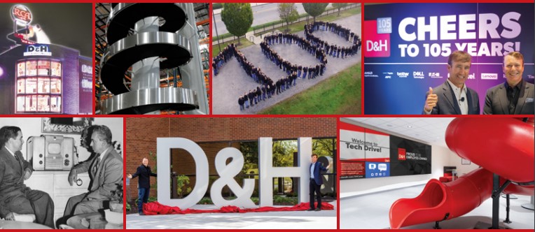 Image collage from front page of the D&H History eBook