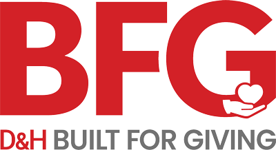 D&H Built for Giving logo